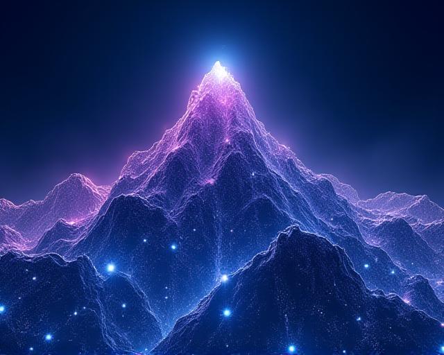 Futuristic AI visualization showing productivity growth